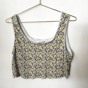 topshop cropped floral tank top